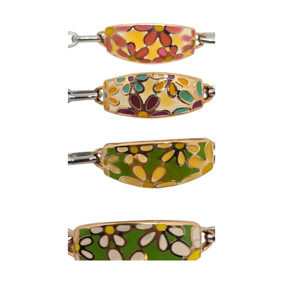 LOT OF 7 PIECES Floral Enamel Bracelet - Picture 2 of 11